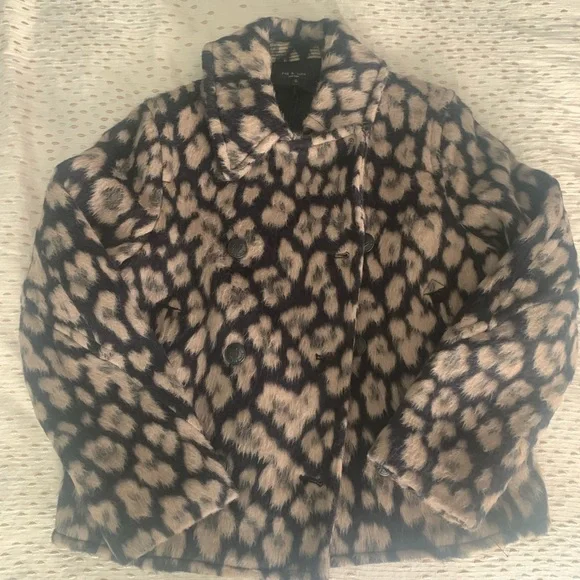 NWT Ret: $795 Medium Rag & Bone Cheetah Alfie Leopard Peacoat NEW